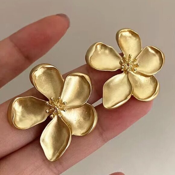 Anthropologie Jewelry - 14K Gold Filled Flower Earrings